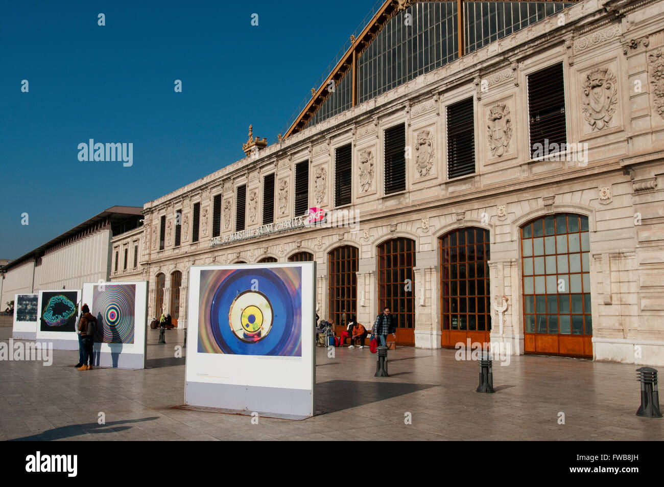 La façade de la gare de Marseille Saint-Charles Banque D'Images