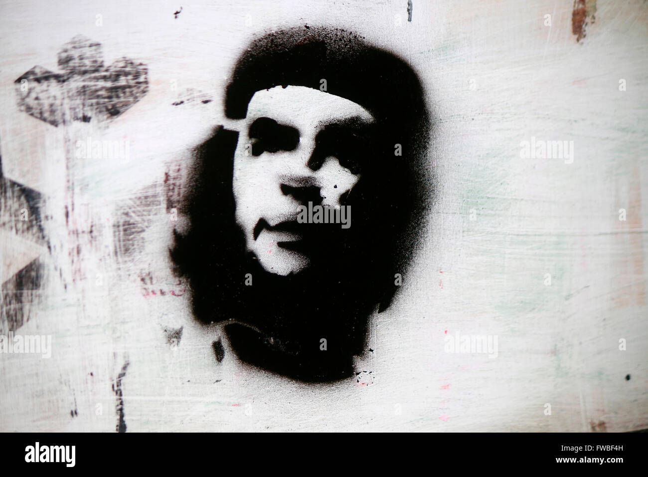 Ein Che Guevara Graffity, Berlin. Banque D'Images
