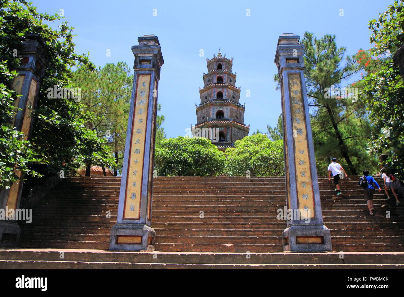 La pagode de Thien Mu, Hue, Vietnam, Asie Banque D'Images