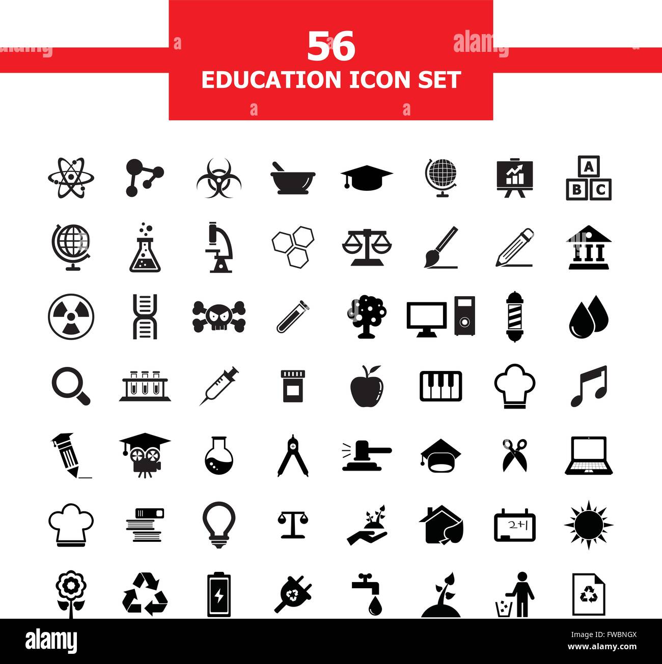 L'éducation icon set Illustration de Vecteur