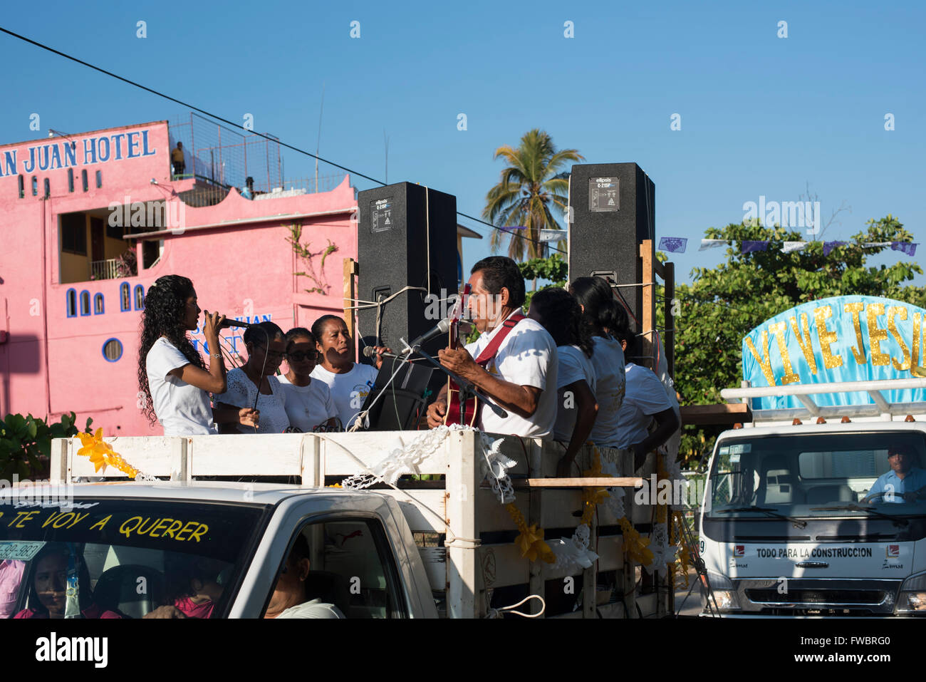 Procession de Pâques à Puerto Escondido Mexique Banque D'Images