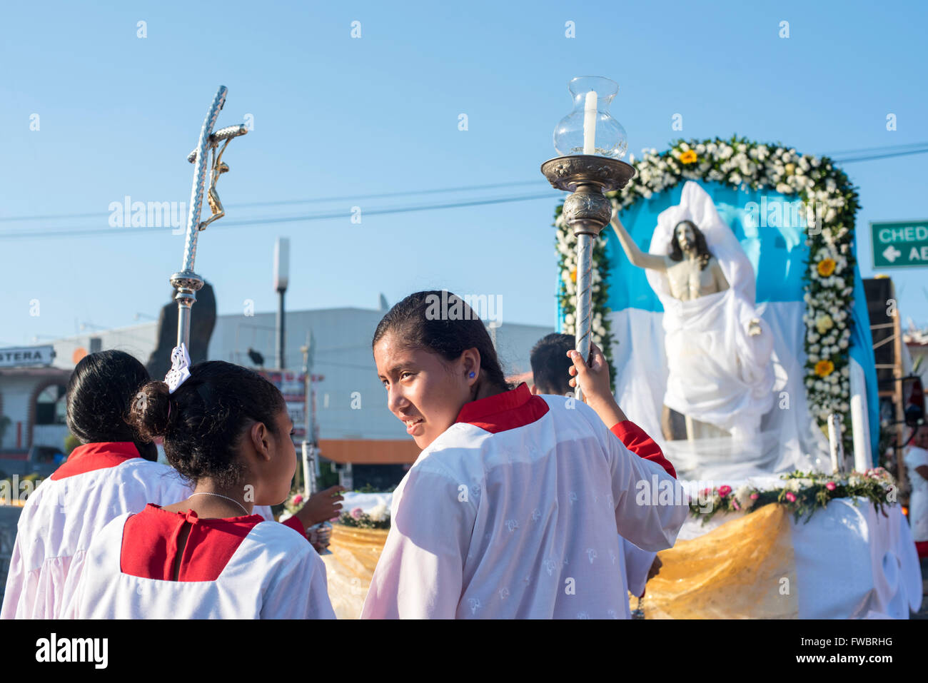 Procession de Pâques à Puerto Escondido Mexique Banque D'Images