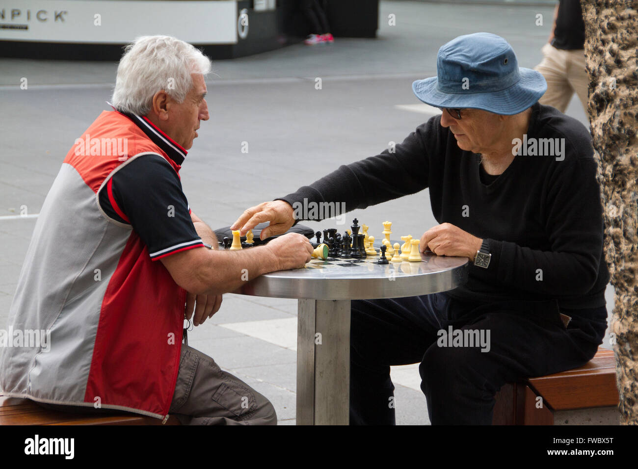 Rue de la photographie franc jeu d'échecs à Surfers Paradise Banque D'Images
