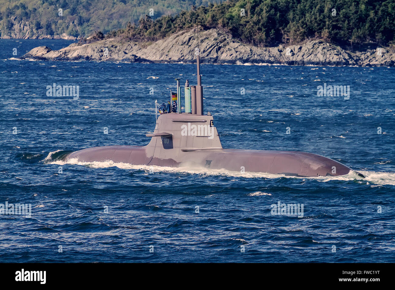 Sous-marin allemand U33 saisie de Kristiansand Norvège Banque D'Images