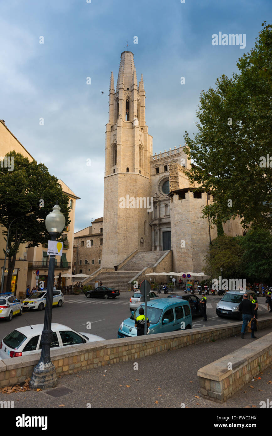 Basilique de Sant Feliu de Gérone, Catalogne, Espagne Banque D'Images