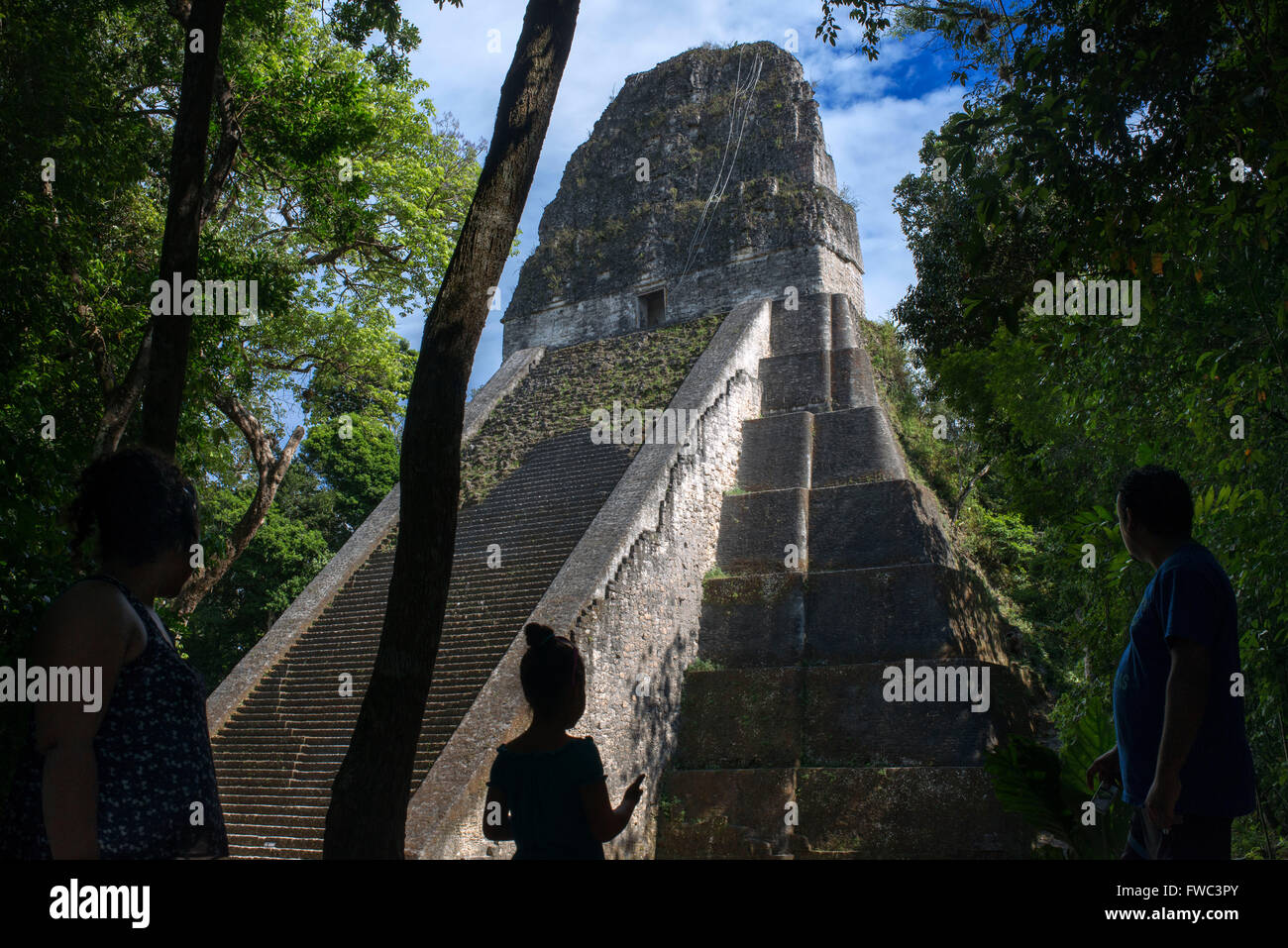 Temple 5, ruines mayas, Tikal, Guatemala, Amérique centrale. Site Maya précolombienne à Tikal, El Petén, Guatemala, parc national un Banque D'Images