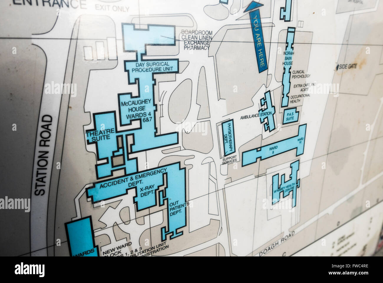 Carte des terrains de l'hôpital Banque D'Images