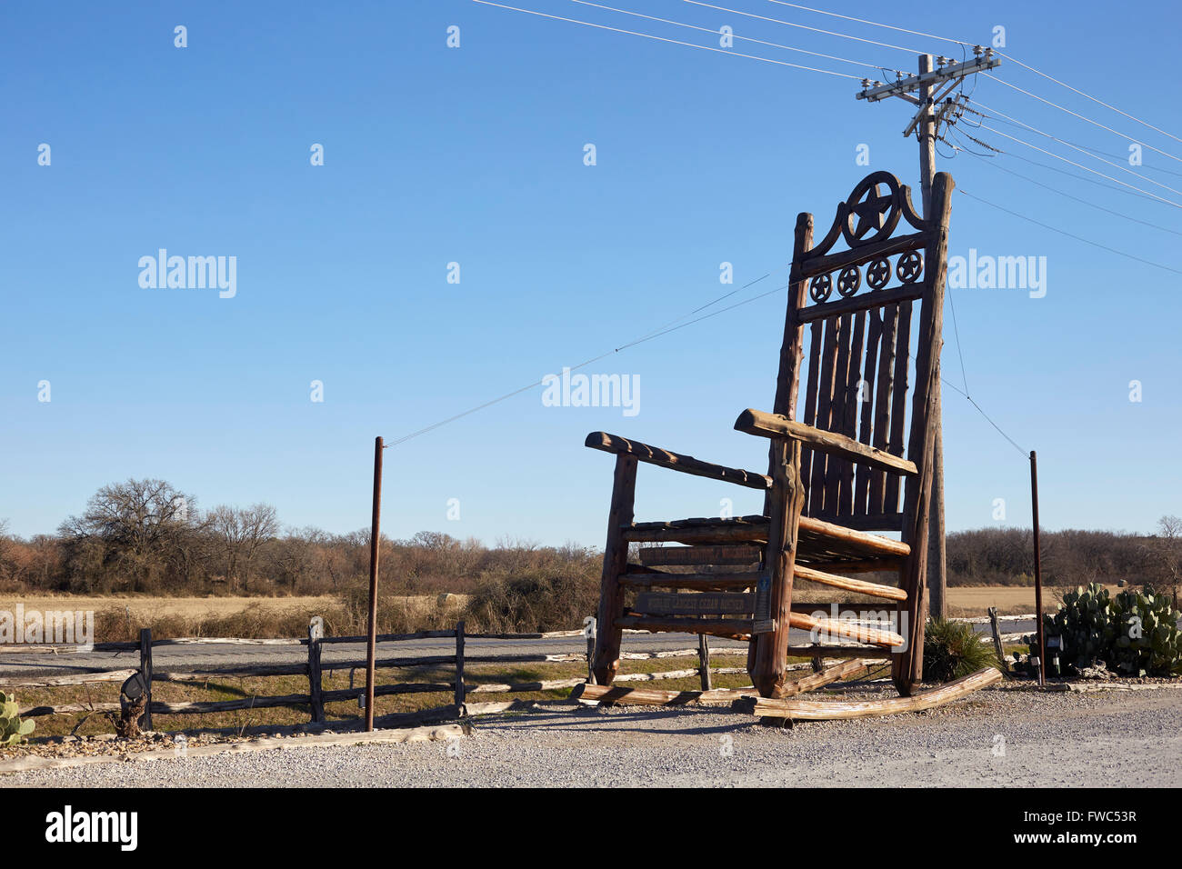 World's largest rocking chair, Lipan, Texas, États-Unis Banque D'Images