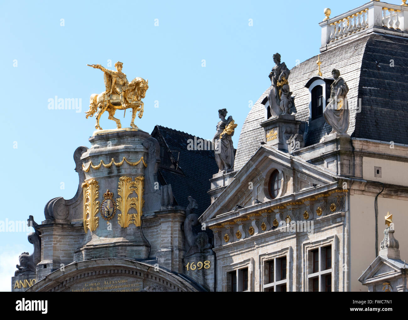 La Rose, L'arbre d'Or, le Cygne Grand Place. L'arbre d'or. Banque D'Images