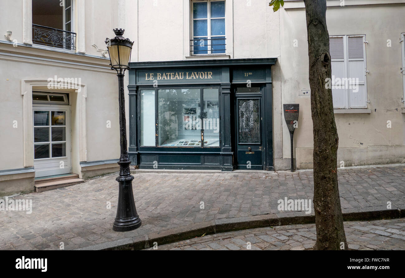 Le Bateau Lavoir, Place Emile Goudeau, Montmartre, Paris, France. Les plus importants studios d'artistes à Montmartre. Banque D'Images