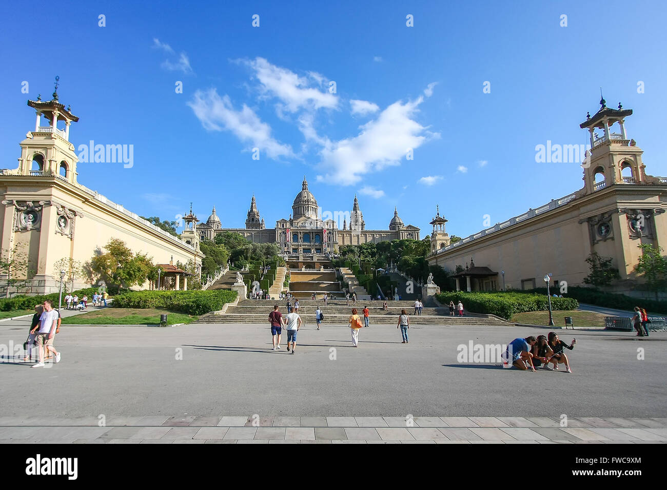 Palais National de Barcelone. Banque D'Images