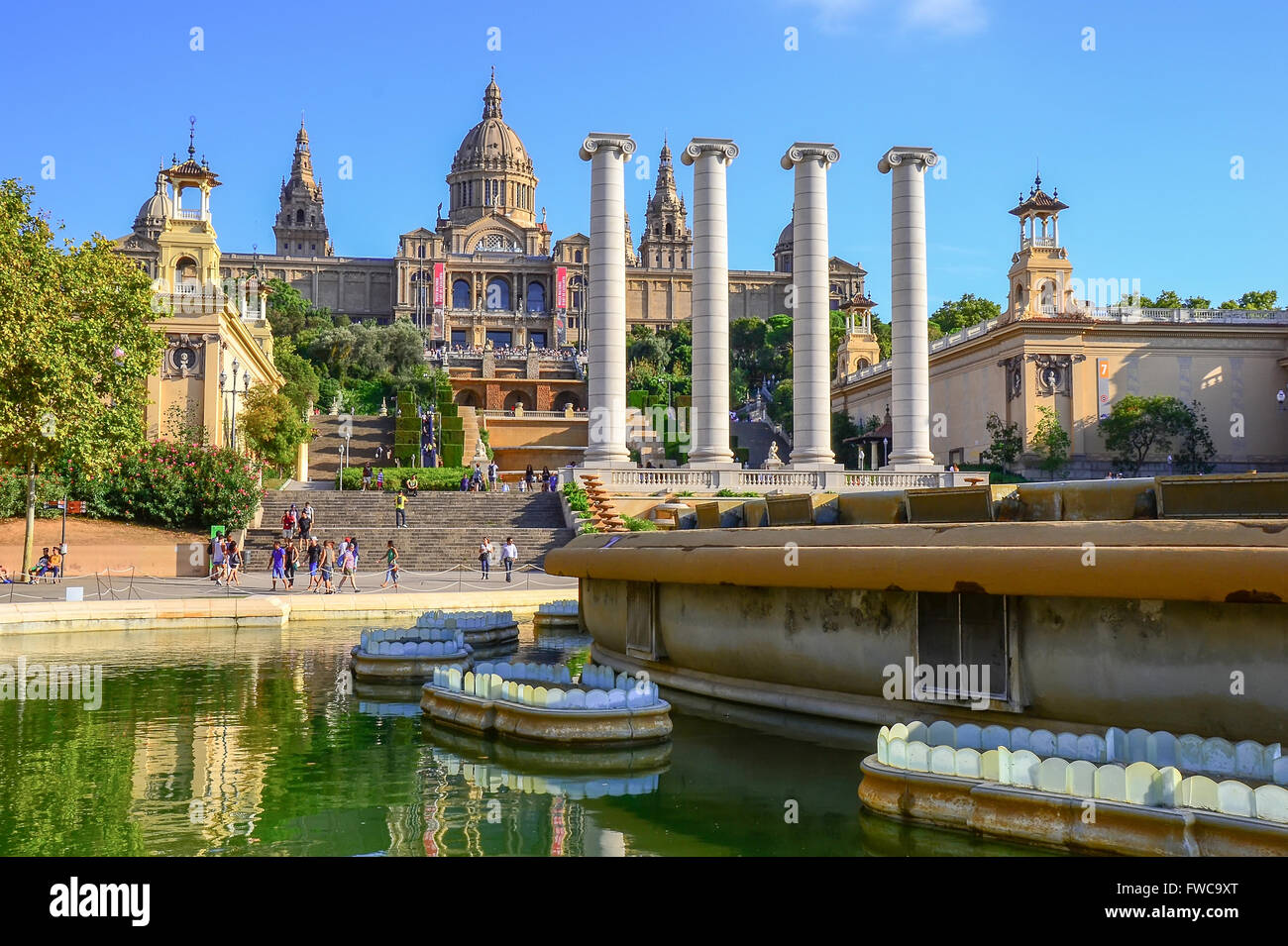 Palais National de Barcelone. Banque D'Images