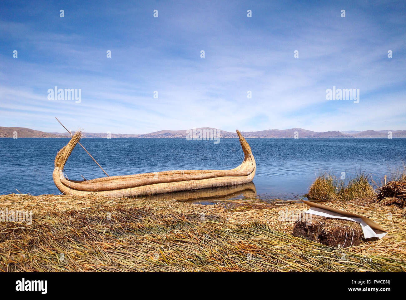 Paysage autour du lac Titicaca au Pérou (Amérique du Sud) Banque D'Images