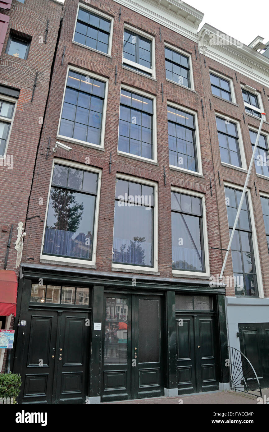 La maison d'Anne Frank à Amsterdam, Pays-Bas. Banque D'Images