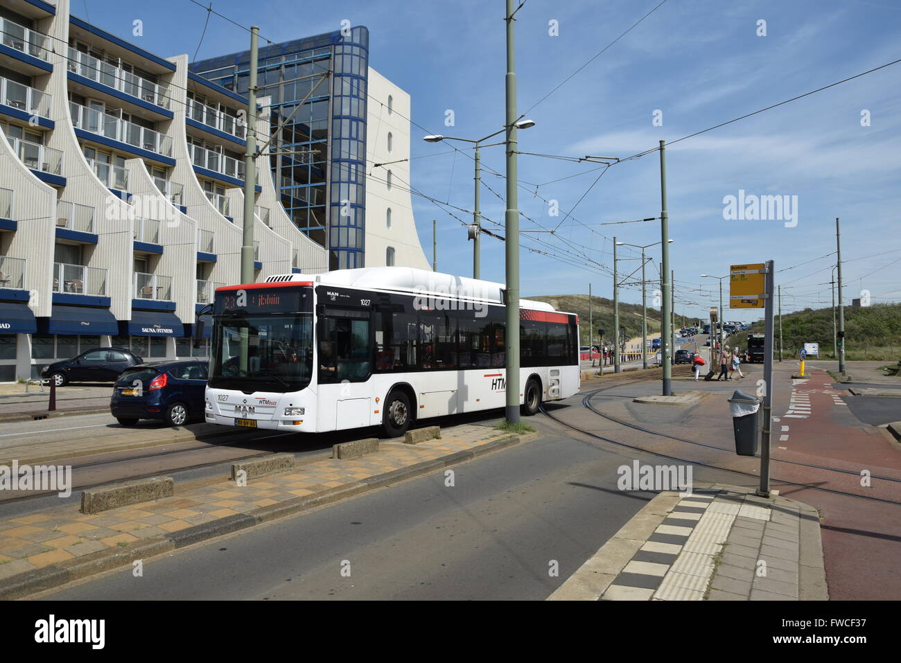 HTM Buzz' dans le bus tram et bus la ségrégation dans Scheveningen Banque D'Images