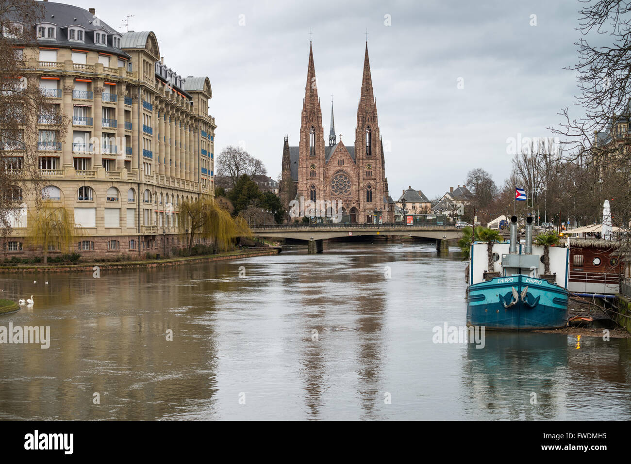 Rhin, Cathédrale St Paul, Strasbourg, Alsace, France Banque D'Images