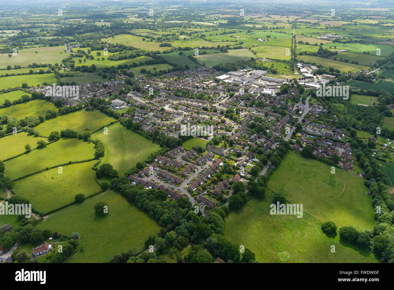 Une vue aérienne du village de West Sussex Partridge Green Banque D'Images