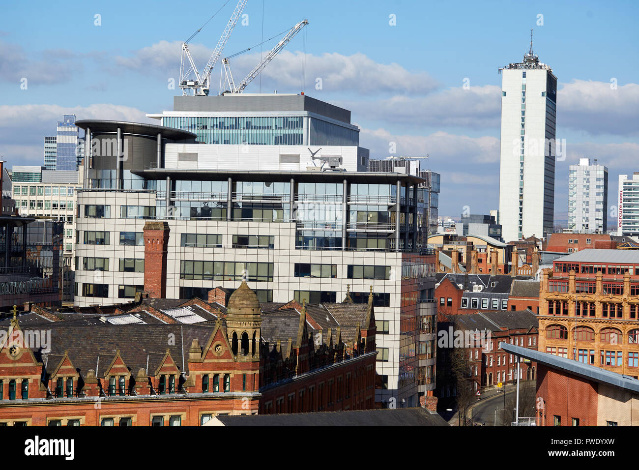 Les immeubles de bureaux Skyline Manchester's Muse Barbirolli Square Bureau de développement Bureau de développement de l'espace développé à laisser les petits Banque D'Images