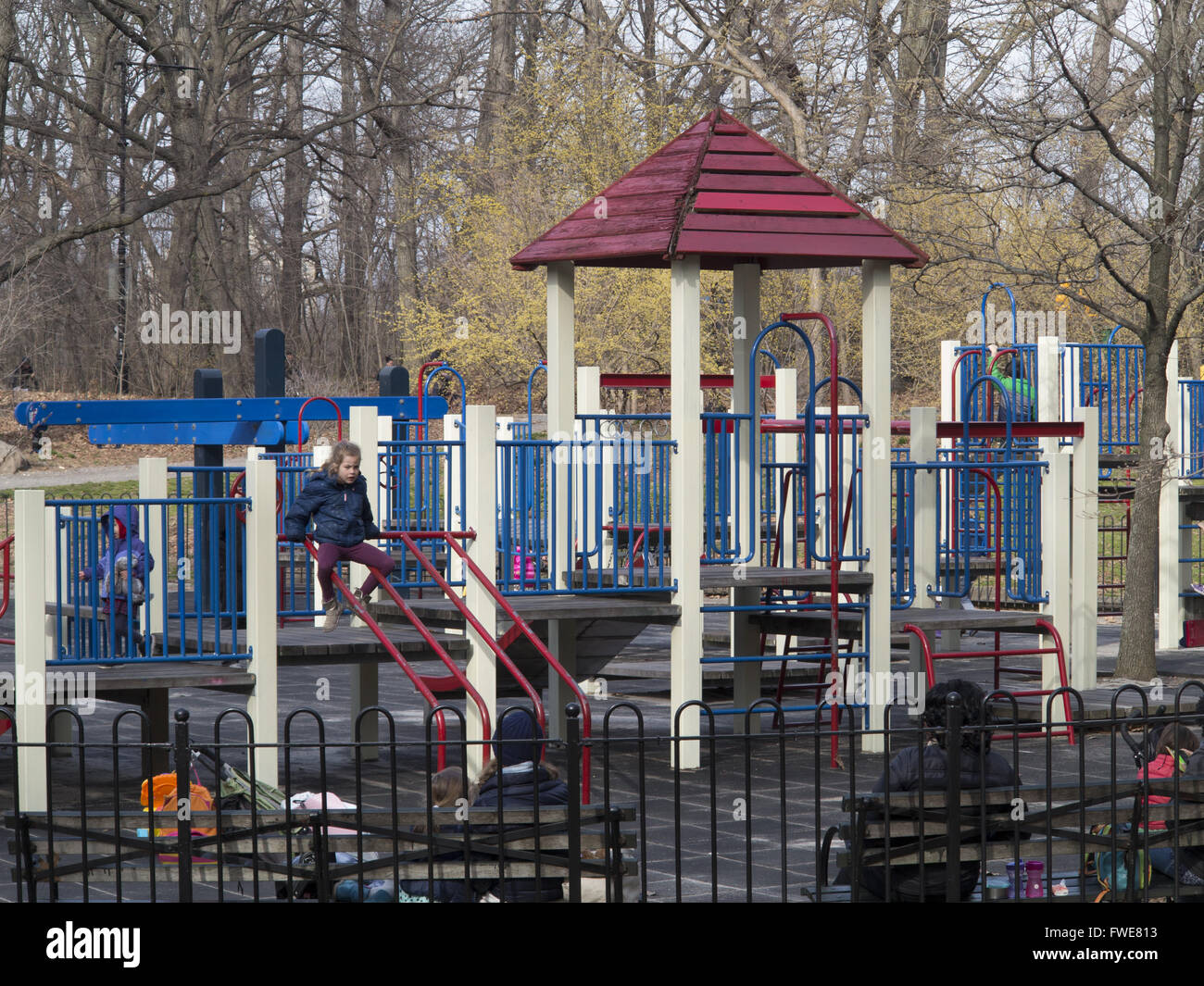 L'équipement de terrain à Mount Prospect Park, Brooklyn, New York. Banque D'Images