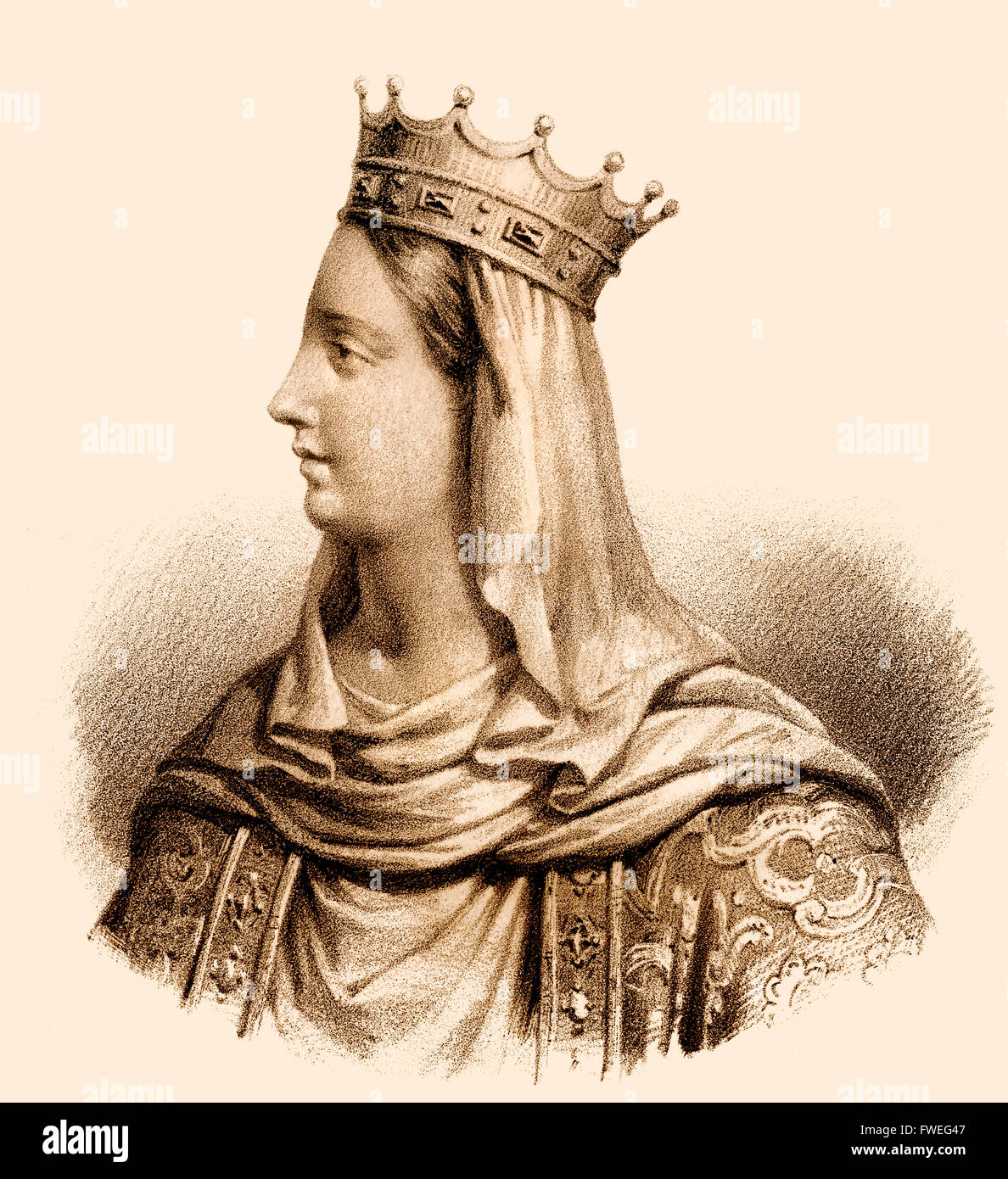 Constance d'Arles, Constance de Provence, ch. 986-1032, reine consort du roi Robert II de France Banque D'Images