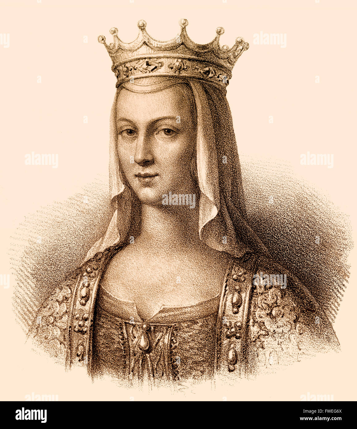 Anne de Kiev, née Anna Yaroslavna, également appelé Agnes ; c. 1030-1075, le ruthène reine consort d'Henri I de France Banque D'Images
