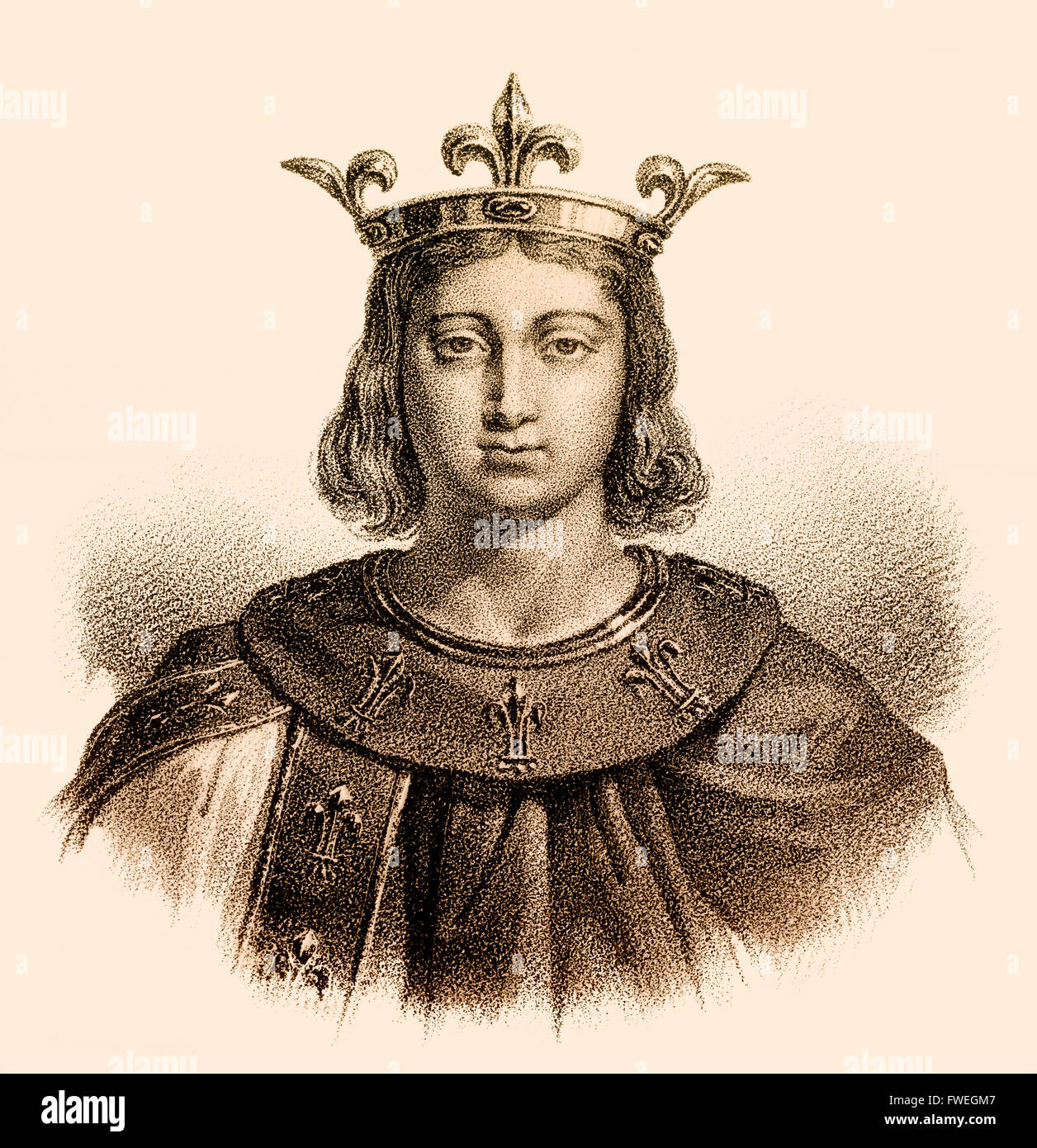 Philippe IV, Philippe IV le Bel, Philipp IV., 1268-1314, appelé la foire ou le Roi de fer, Roi de France Banque D'Images