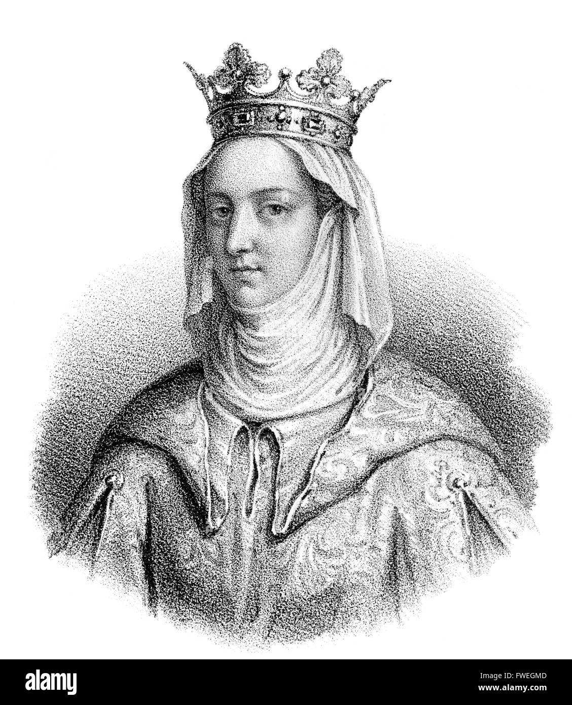 Joan I, Jeanne I de Navarre, Johanna I. von Navarra, 1273-1305, Reine de Navarre, épouse de Philippe IV de France Banque D'Images