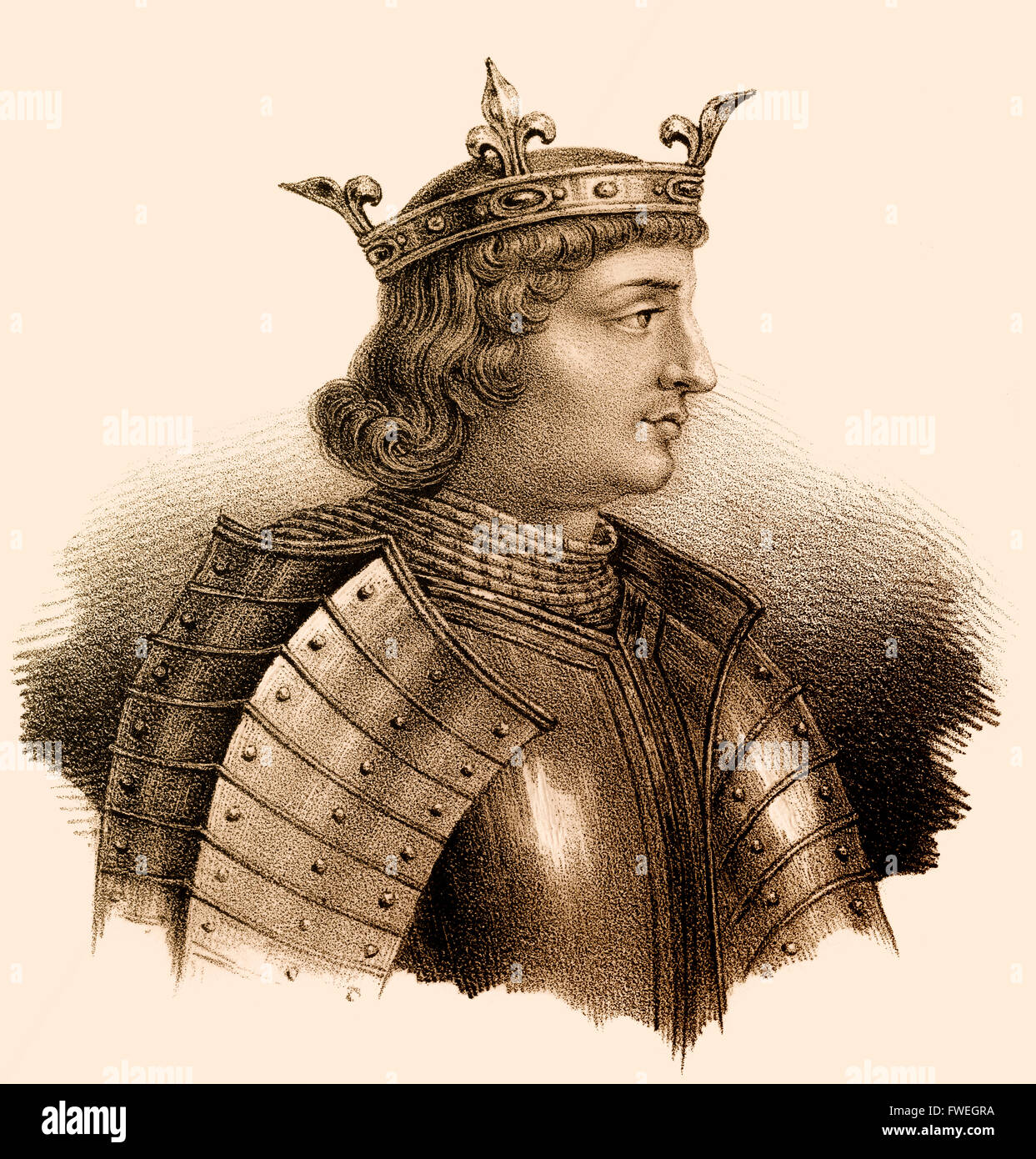 Charles IV le Bel, Charles IV le Bel ; Karl IV., 1294-1328, roi de Navarre sous le nom de Charles I, Roi de France Banque D'Images