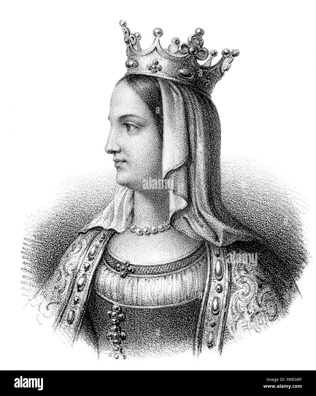 Jeanne d'Évreux, Johanna von Evreux, 1310-1371, la troisième épouse du roi Charles IV de France Banque D'Images