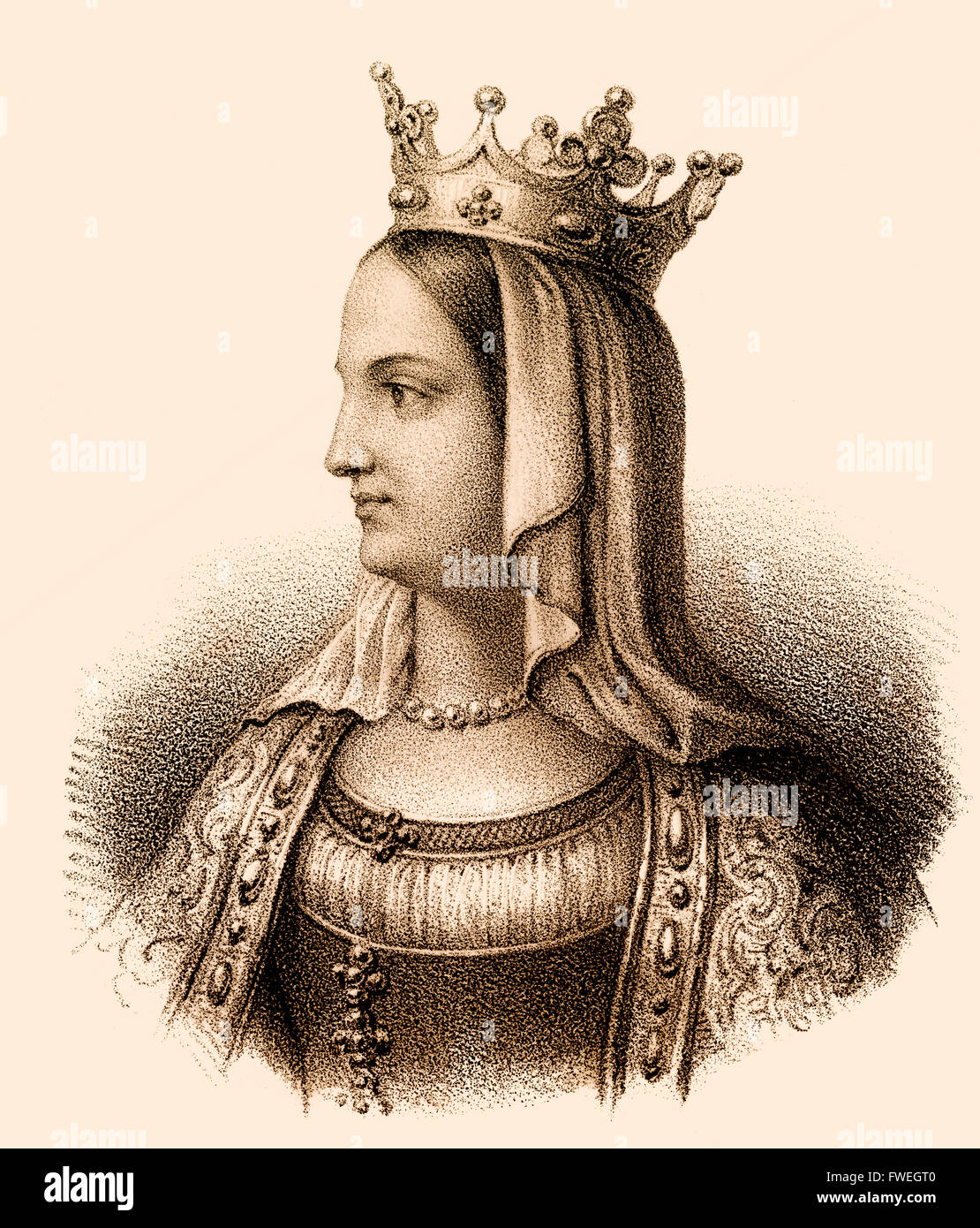 Jeanne d'Évreux, Johanna von Evreux, 1310-1371, la troisième épouse du roi Charles IV de France Banque D'Images