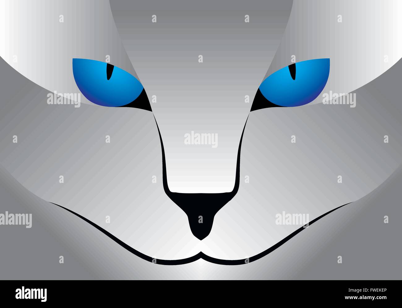 Illustration graphique vectoriel chat blanc yeux bleus pour l'utilisation créative en design graphique Illustration de Vecteur