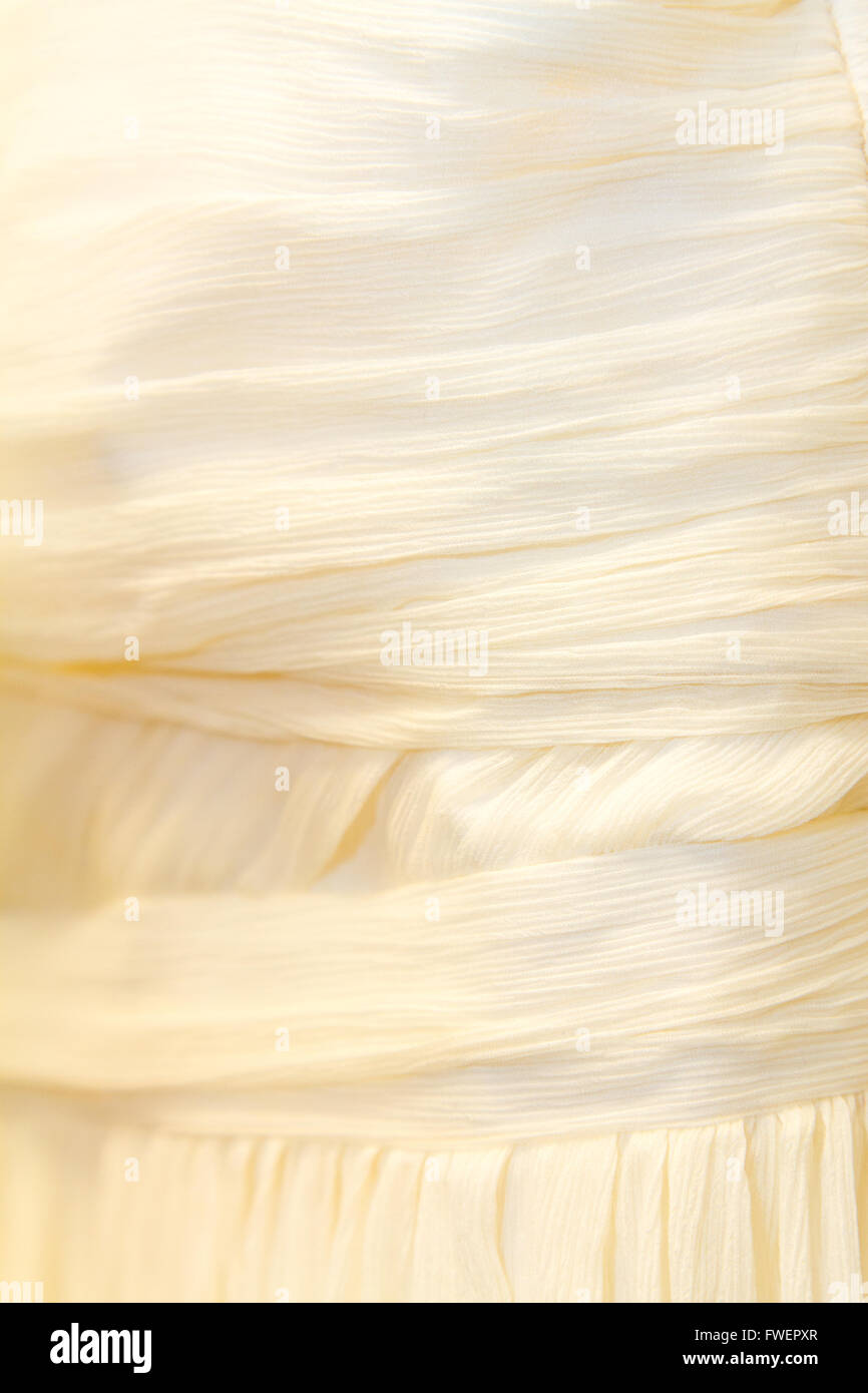 Détail d'une image d'une robe de mariage avant la cérémonie du mariage. Banque D'Images