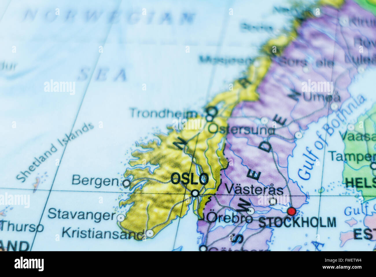 Photo D Une Carte De La Norvege Et De La Capitale Oslo Photo Stock Alamy