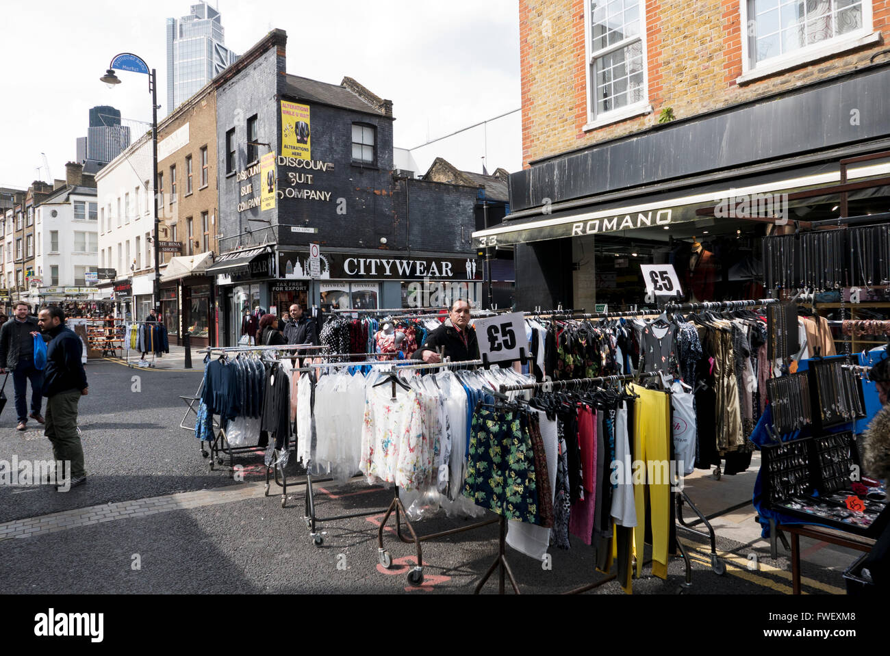 Le jupon Lane Street Market à Londres, Royaume-Uni. Banque D'Images