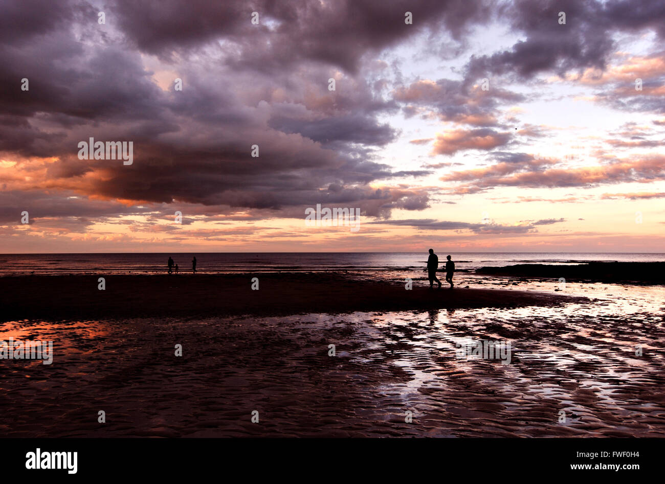 La marche sur la plage. Banque D'Images