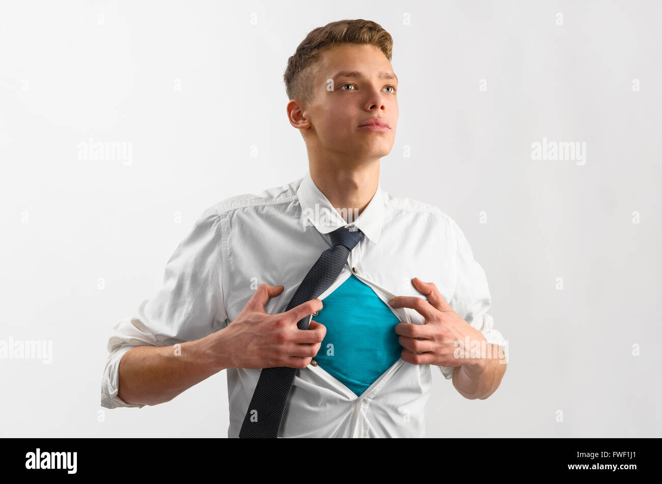 Costume de super héros de l'homme d'affaires Banque D'Images