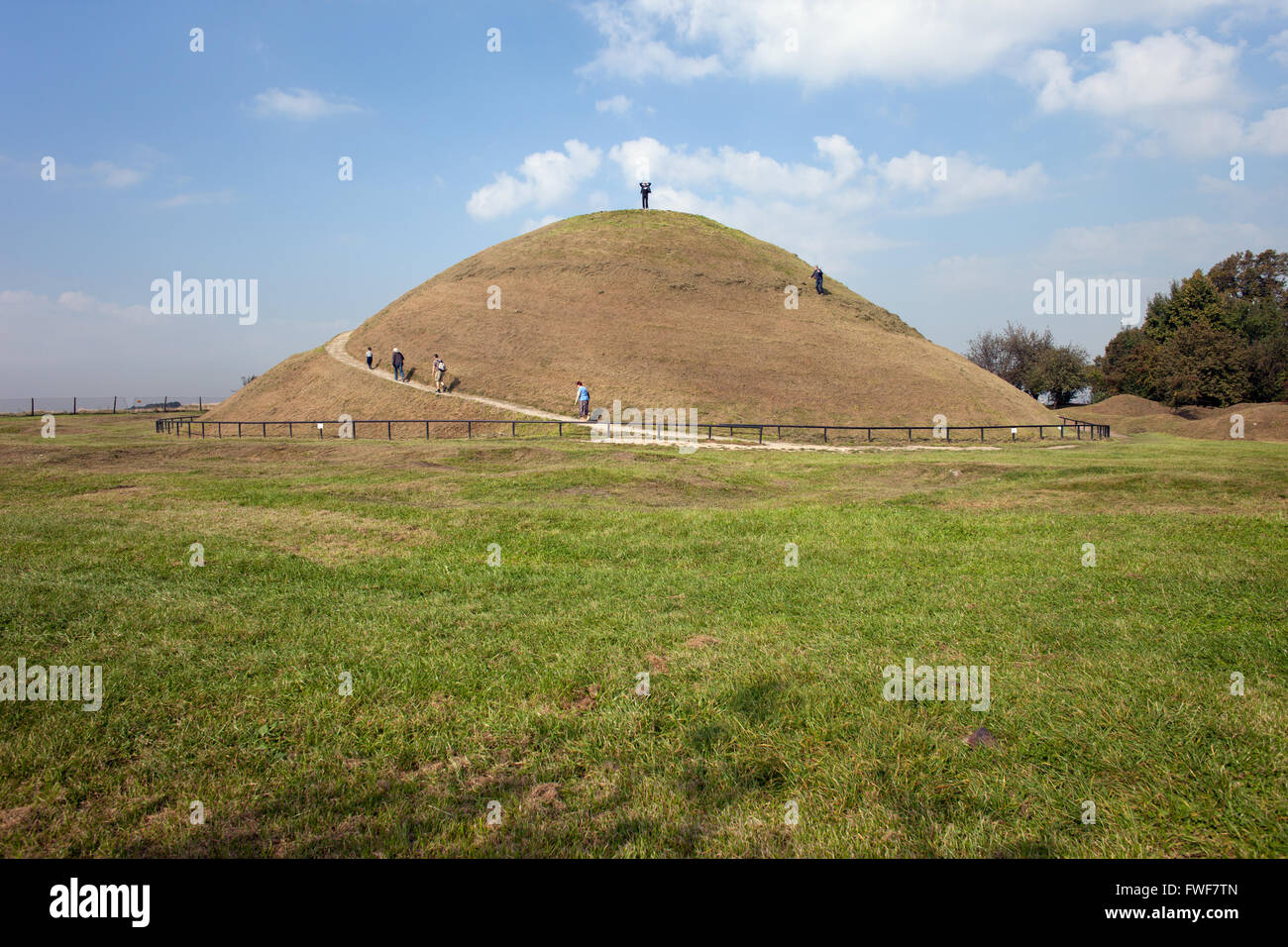 Pologne, Cracovie, monticule de Krak ou Krakus Mound (Kopiec Krakusa, Orazio), une ancienne, mystérieuse l'homme préhistorique, la ville Banque D'Images
