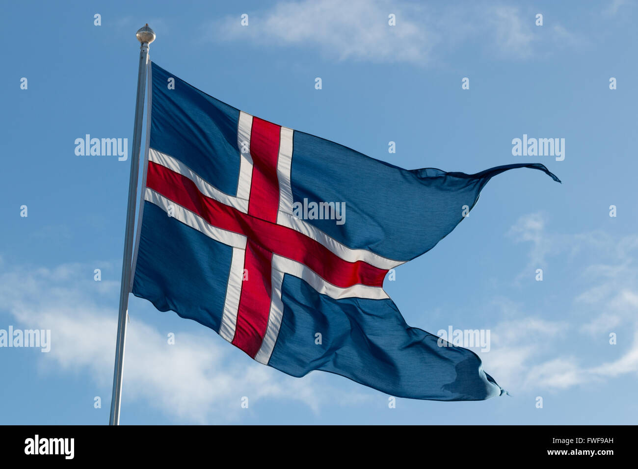 Le drapeau de l'état islandais (Ríkisfáni), connu sous le nom de Tjúgufáni Banque D'Images