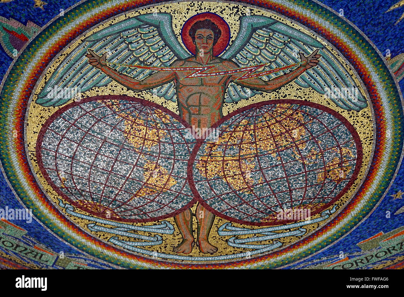 Dôme en mosaïque à l'entrée de l'International Telephone and Telegraph Corporation, New York, NY, USA Banque D'Images