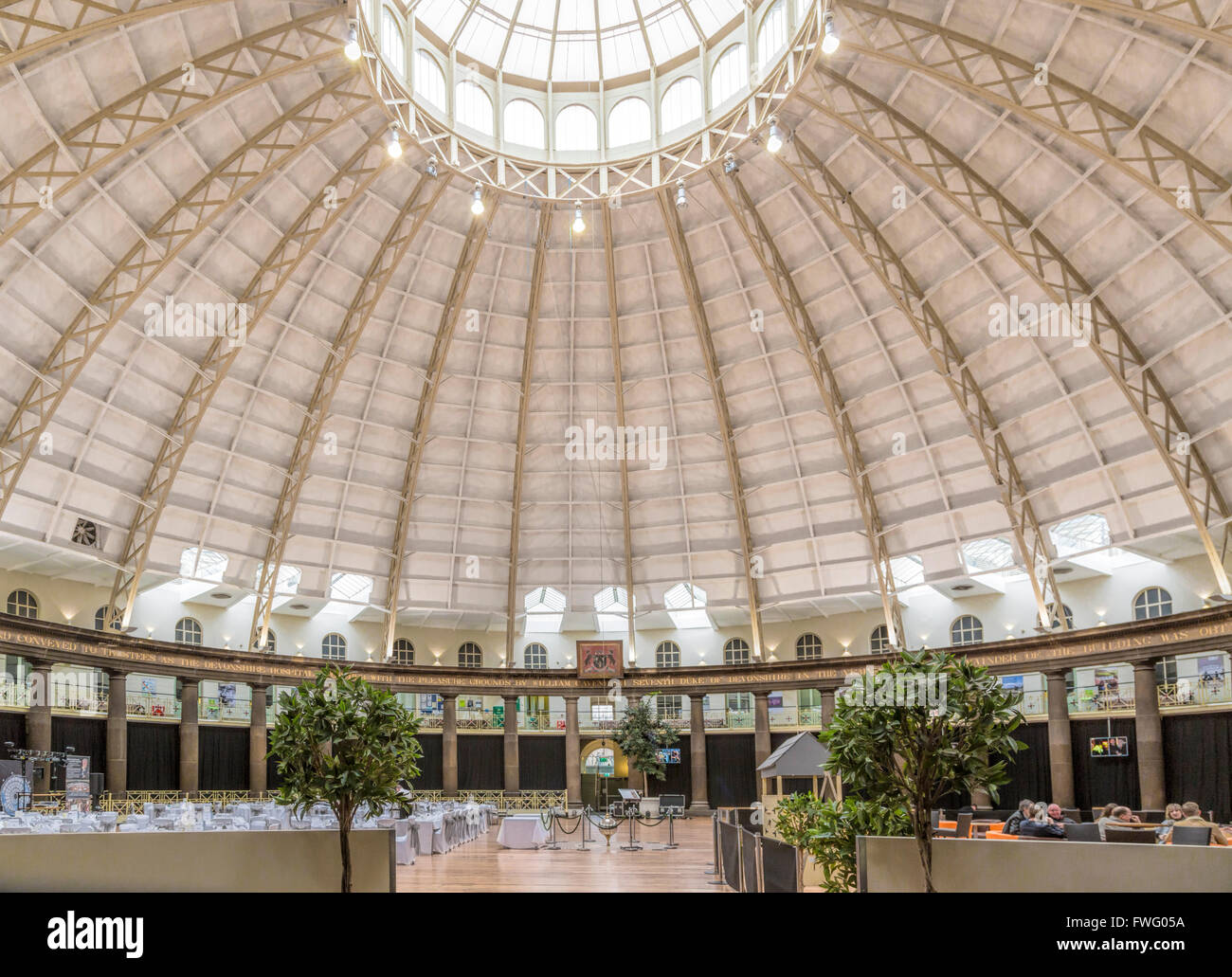 Vue de l'intérieur du 18ème siècle, Dôme Devonshire au coeur de Buxton, Peak District, Derbyshire, Angleterre, Royaume-Uni. Banque D'Images