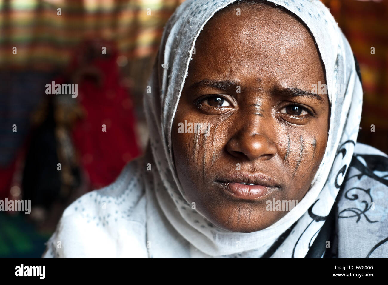 Deux femmes réfugiés érythréens. Les deux appartiennent à la tribu des Afar. Ils sont musulmans. Banque D'Images