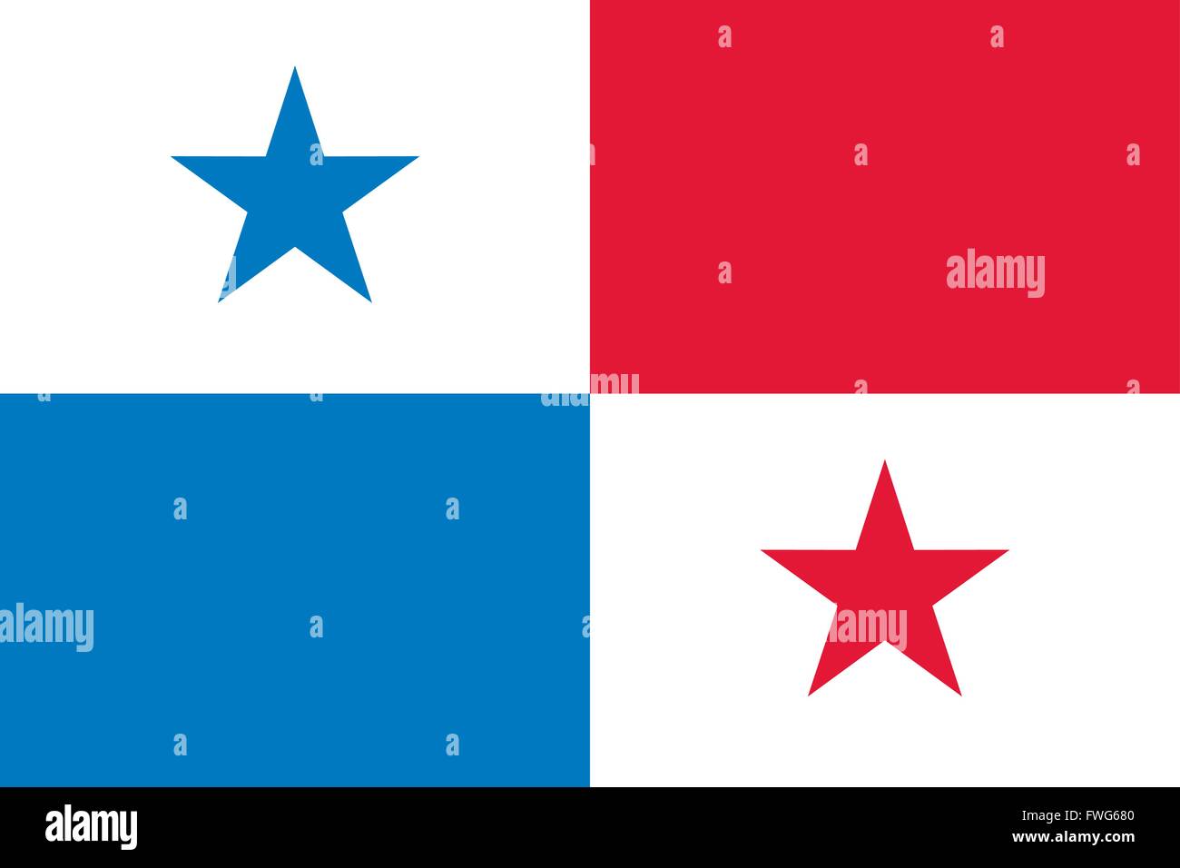 Drapeau de Panama Illustration de Vecteur