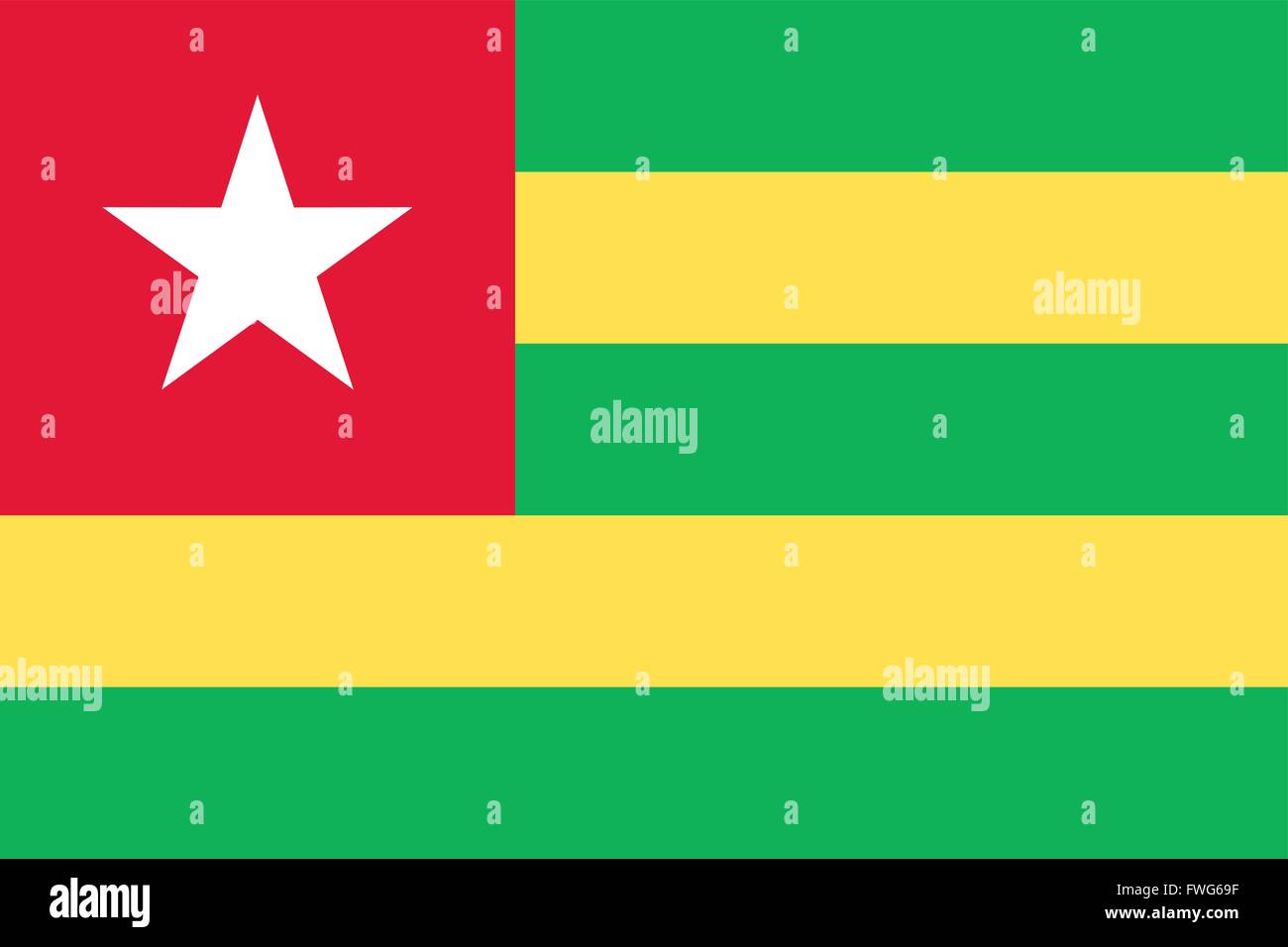 Drapeau du Togo Illustration de Vecteur