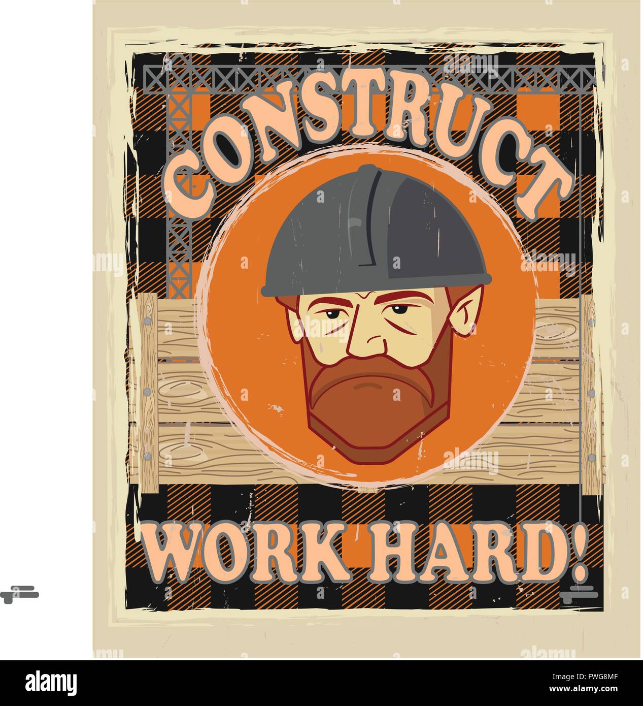 Poster builder face Illustration de Vecteur