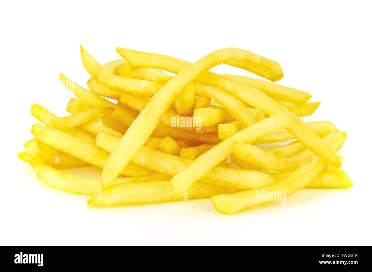 Frites apéritif isolé sur fond blanc. Banque D'Images