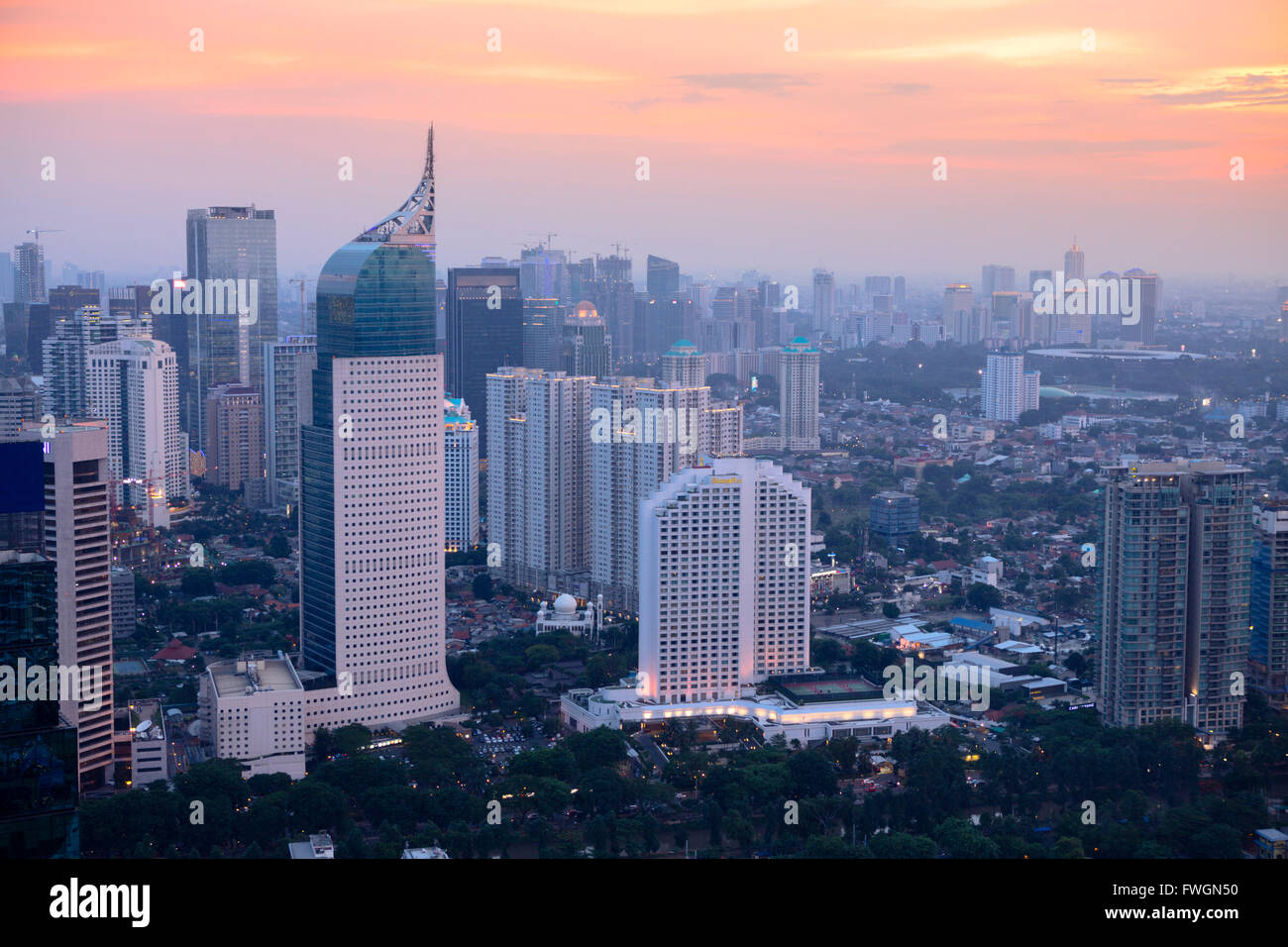 Skyline, Jakarta, Indonésie, Asie du sud-est Banque D'Images