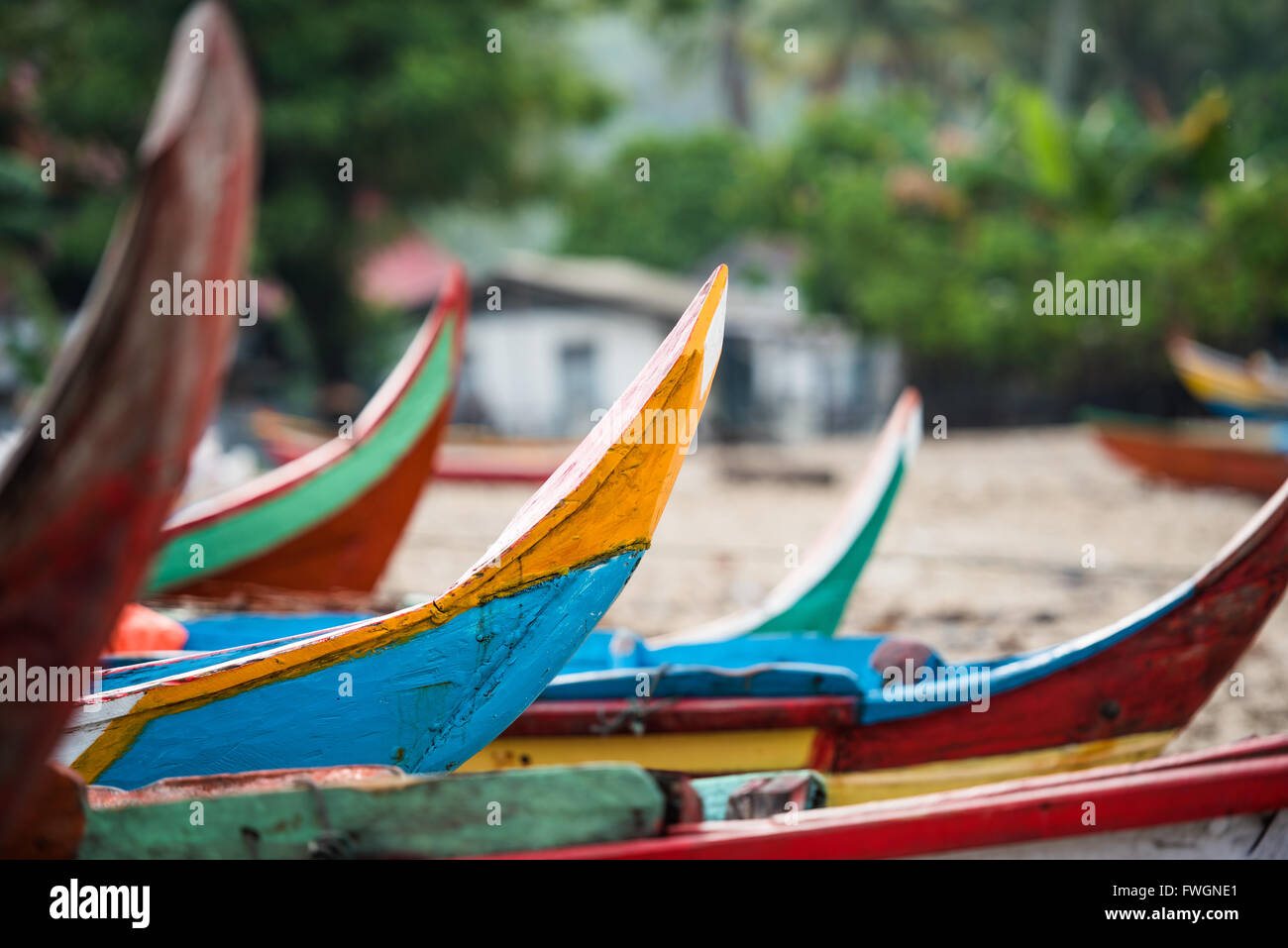 Bateau de pêche traditionnel à Sungai Pinang, Sumatra, Indonésie, Asie du sud-est Banque D'Images