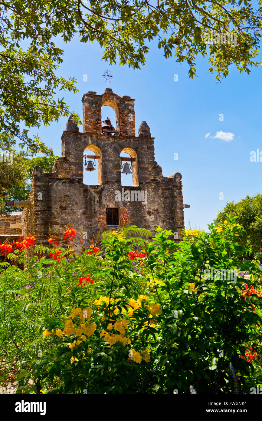 Mission San Francisco de la Espada, San Antonio, Texas, États-Unis d'Amérique, Amérique du Nord Banque D'Images