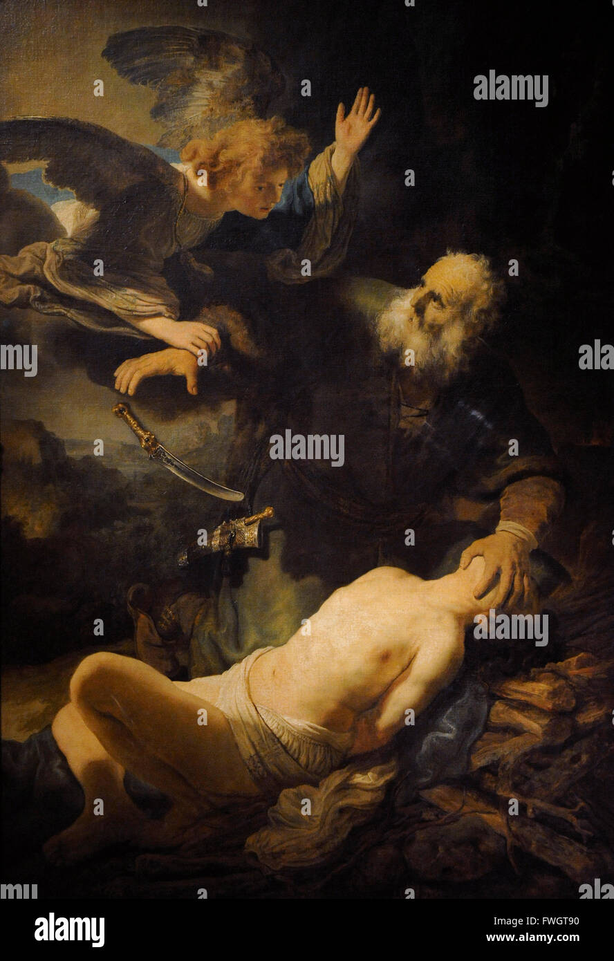Rembrandt Harmenszoon van Rijn (1606-1669). Peintre hollandais. Sacrifice d'Isaac, 1635. Huile sur toile. Le Musée de l'Ermitage. Saint Petersburg. La Russie. Banque D'Images