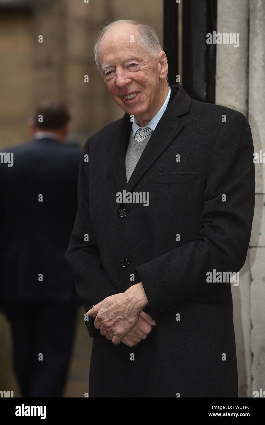 Rupert Murdoch et Jerry Hall mariage à St Bride's Church sur Fleet Street. Avec : Jacob Rothschild Où : London, Royaume-Uni Quand : 05 Mars 2016 Banque D'Images